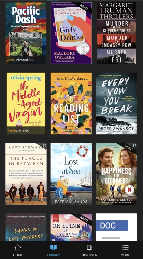 Screenshot of downloaded E-book cover thumbnails